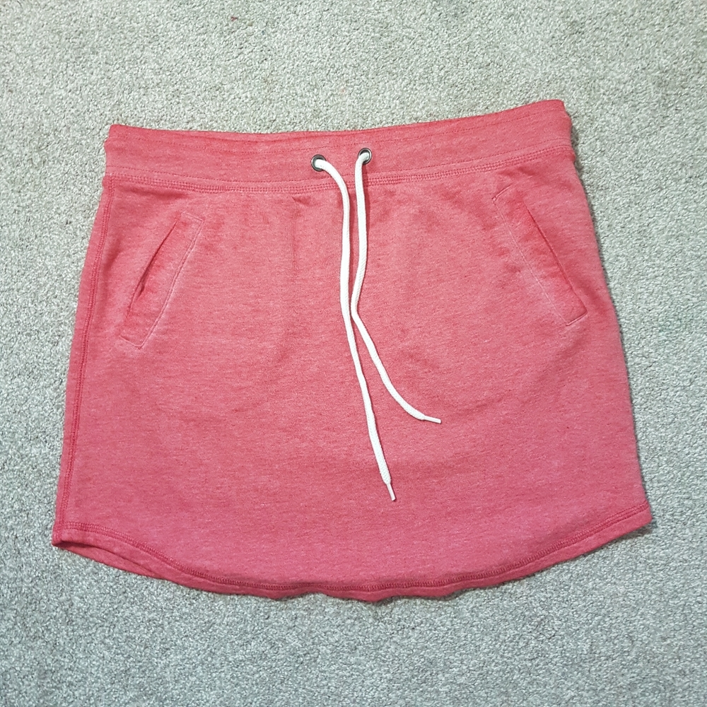 Forever21 Red Heathered Drawstring Skirt
